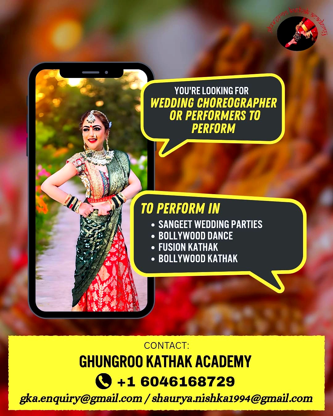 Ghungroo Kathak Academy – Wedding Choreographer & Performers